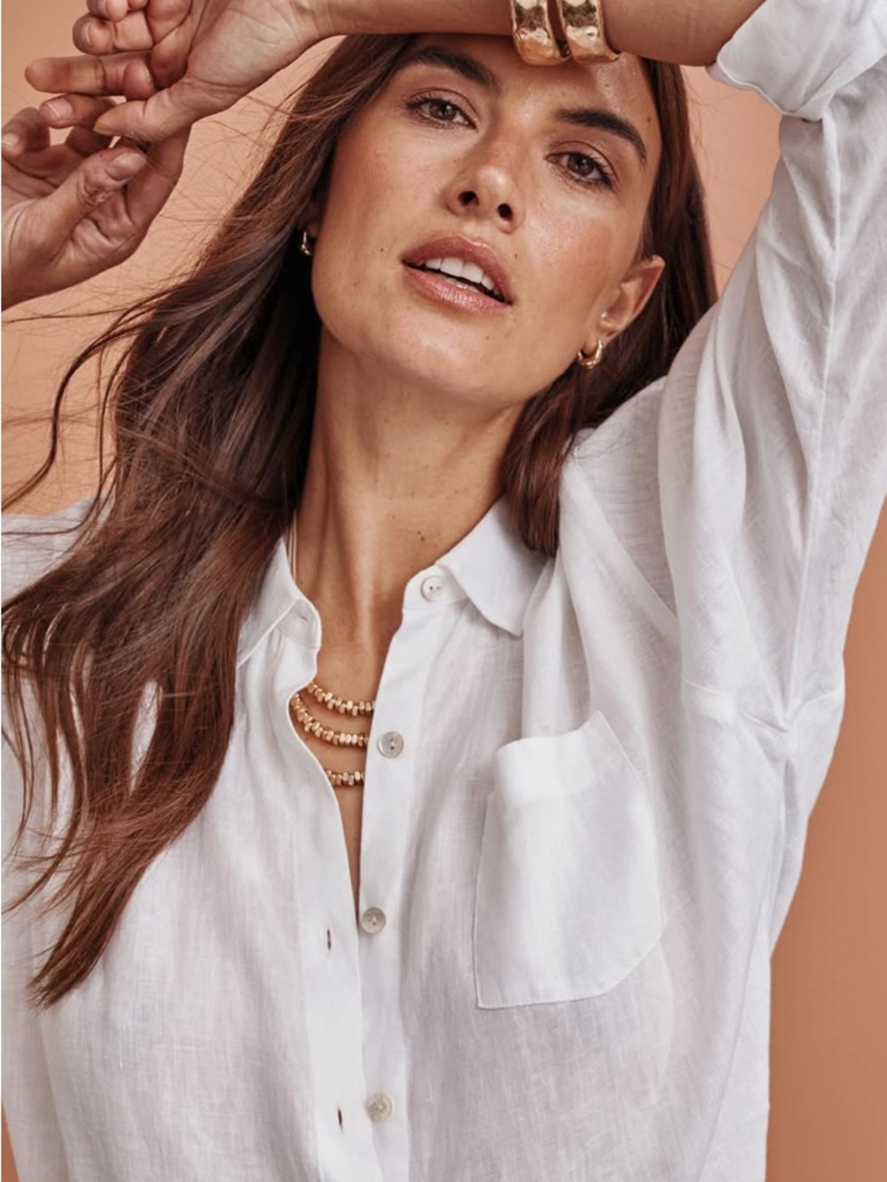 J. Jill White Love Linen Button-Front Shirt